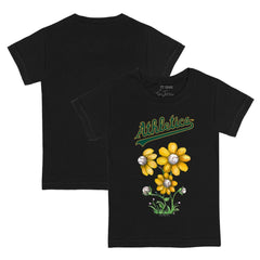 Athletics Tiny Turnip Youth Blooming Baseballs T-Shirt - Black