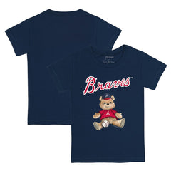 Atlanta Braves Tiny Turnip Youth Teddy Boy T-Shirt - Navy