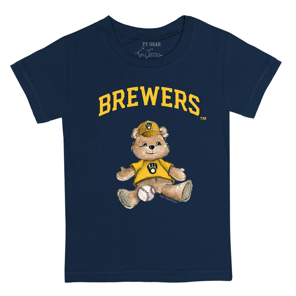 Milwaukee Brewers Tiny Turnip Youth Teddy Boy T-Shirt - Navy