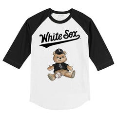 Chicago White Sox Tiny Turnip Youth Teddy Boy 3/4-Sleeve Raglan T-Shirt - White/Black