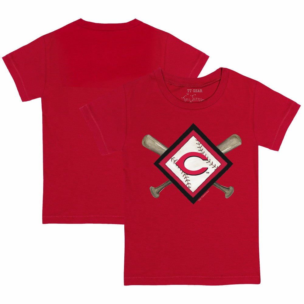 Cincinnati Reds Tiny Turnip Youth Diamond Cross Bats T-Shirt - Red