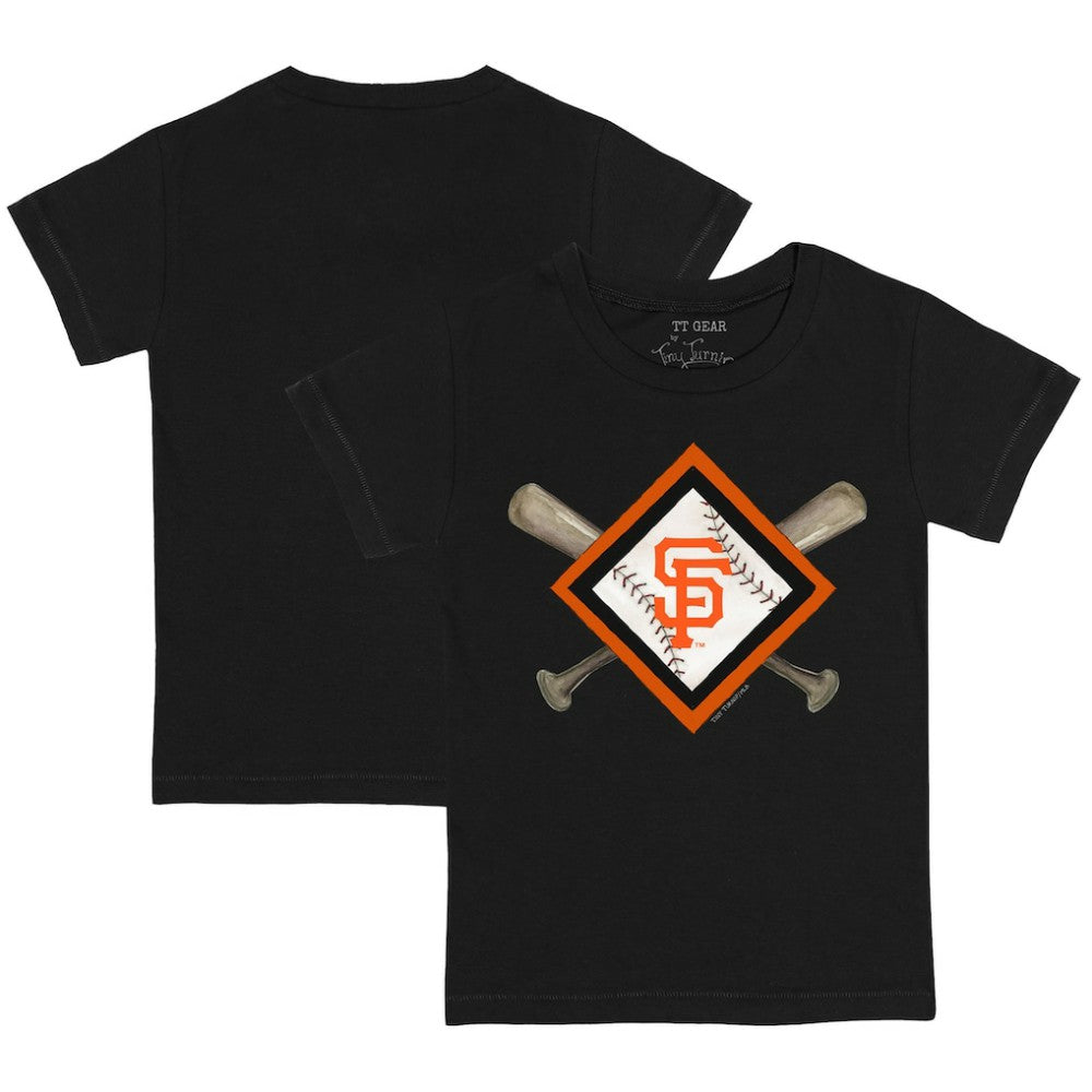 San Francisco Giants Tiny Turnip Youth Diamond Cross Bats T-Shirt - Black
