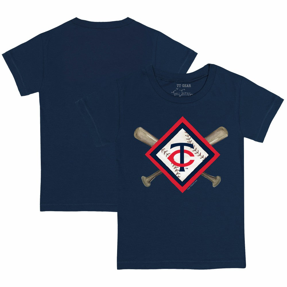 Minnesota Twins Tiny Turnip Youth Diamond Cross Bats T-Shirt - Navy