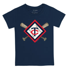 Minnesota Twins Tiny Turnip Youth Diamond Cross Bats T-Shirt - Navy