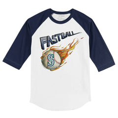 Seattle Mariners Tiny Turnip Youth Fastball 3/4-Sleeve Raglan T-Shirt - White/Navy