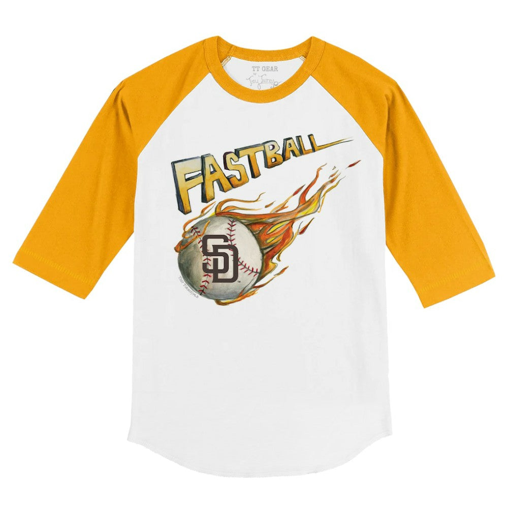 San Diego Padres Tiny Turnip Youth Fastball 3/4-Sleeve Raglan T-Shirt - White/Gold