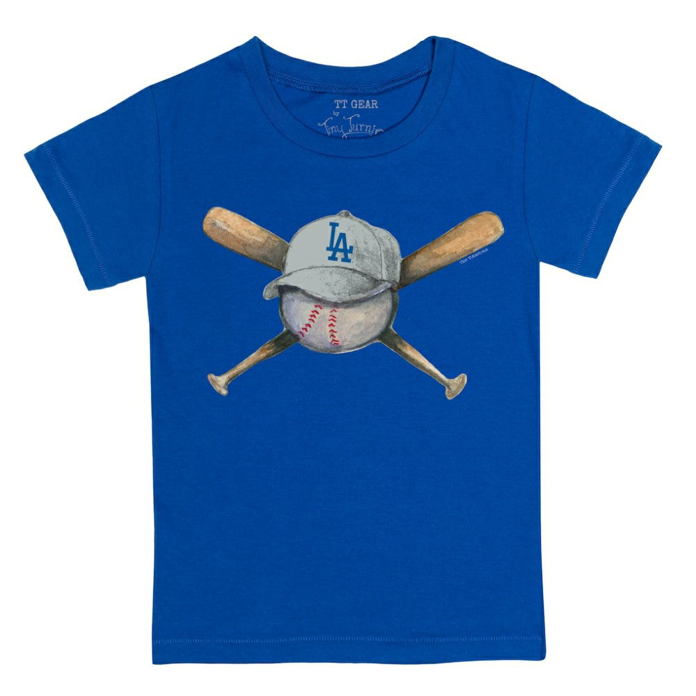 Los Angeles Dodgers Tiny Turnip Youth Hat Crossbats T-Shirt - Royal