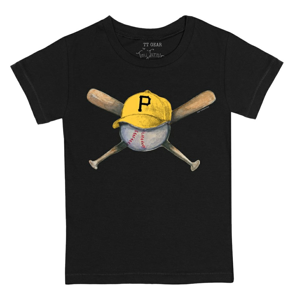 Pittsburgh Pirates Tiny Turnip Youth Hat Crossbats T-Shirt - Black