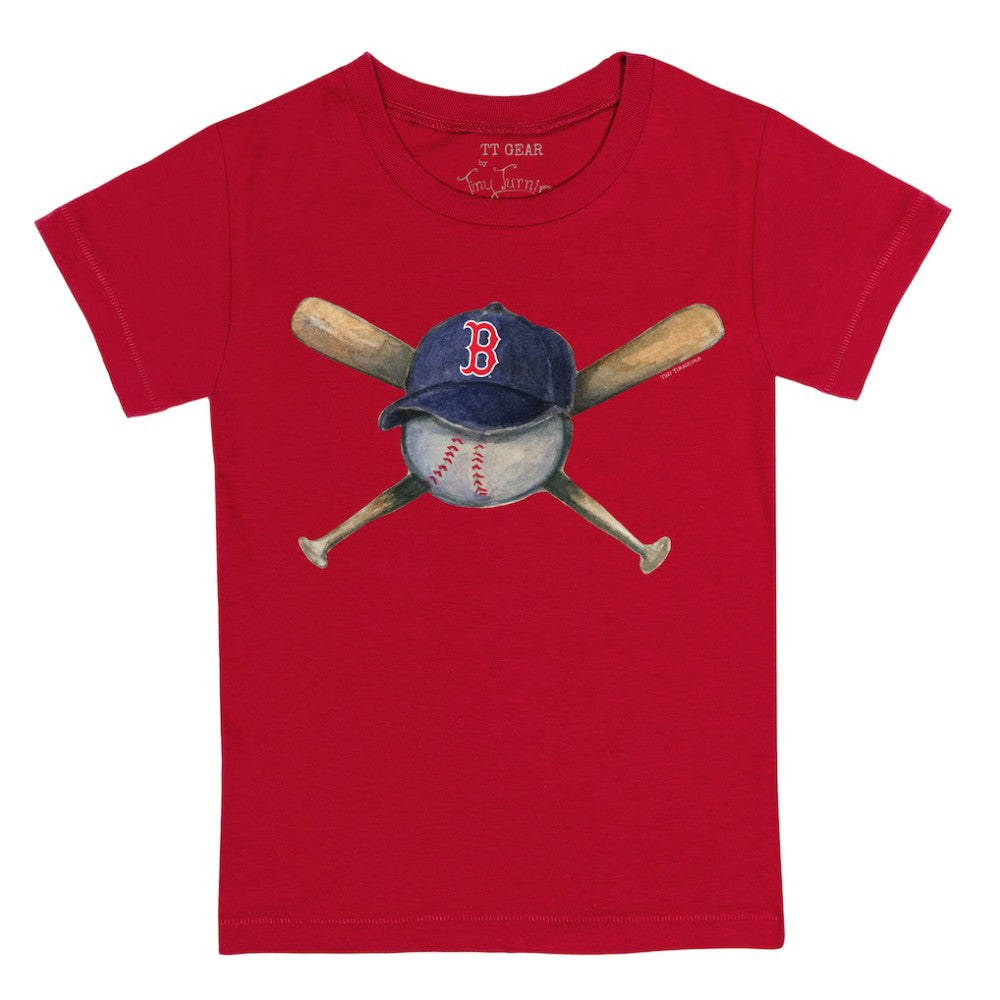 Boston Red Sox Tiny Turnip Youth Hat Crossbats T-Shirt - Red