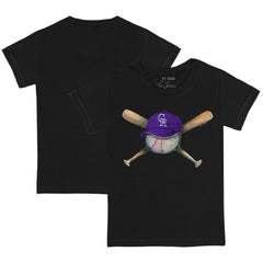Colorado Rockies Tiny Turnip Youth Hat Crossbats T-Shirt - Black