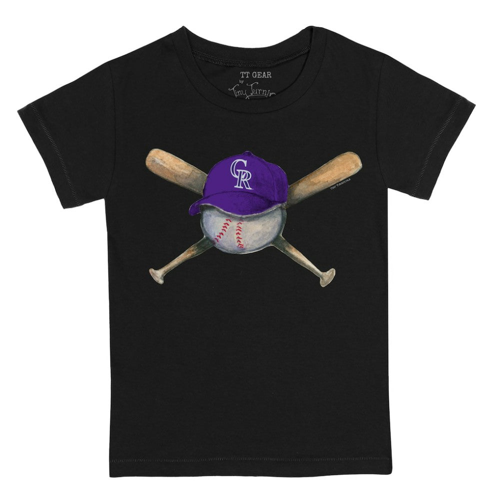Colorado Rockies Tiny Turnip Youth Hat Crossbats T-Shirt - Black