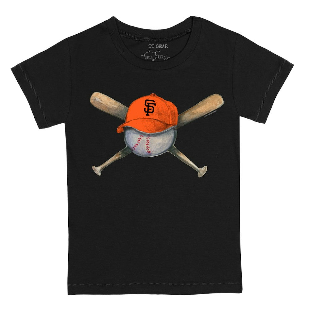 San Francisco Giants Tiny Turnip Youth Hat Crossbats T-Shirt - Black