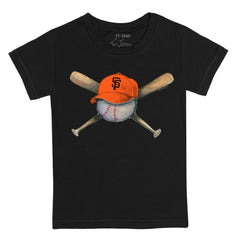 San Francisco Giants Tiny Turnip Youth Hat Crossbats T-Shirt - Black