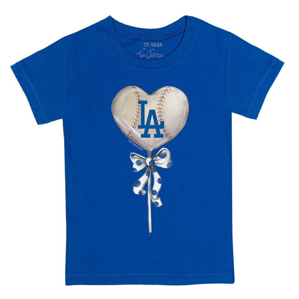 Los Angeles Dodgers Tiny Turnip Youth Heart Lolly T-Shirt - Royal