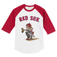 Boston Red Sox Tiny Turnip Youth Kate 3/4-Sleeve Raglan T-Shirt - White/Red