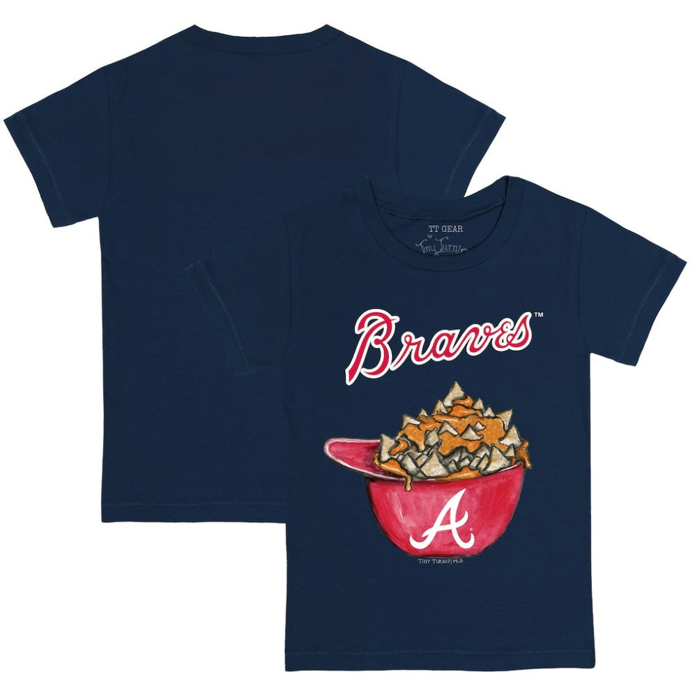 Atlanta Braves Tiny Turnip Youth Nacho Helmet T-Shirt - Navy