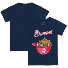 Atlanta Braves Tiny Turnip Youth Nacho Helmet T-Shirt - Navy