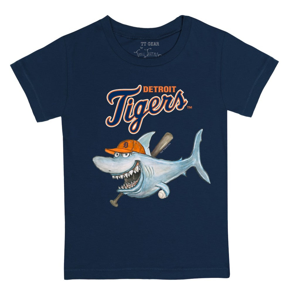 Detroit Tigers Tiny Turnip Youth Shark T-Shirt - Navy