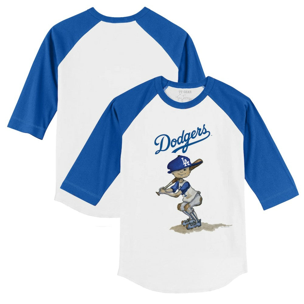 Los Angeles Dodgers Tiny Turnip Youth Slugger 3/4-Sleeve Raglan T-Shirt - White/Royal