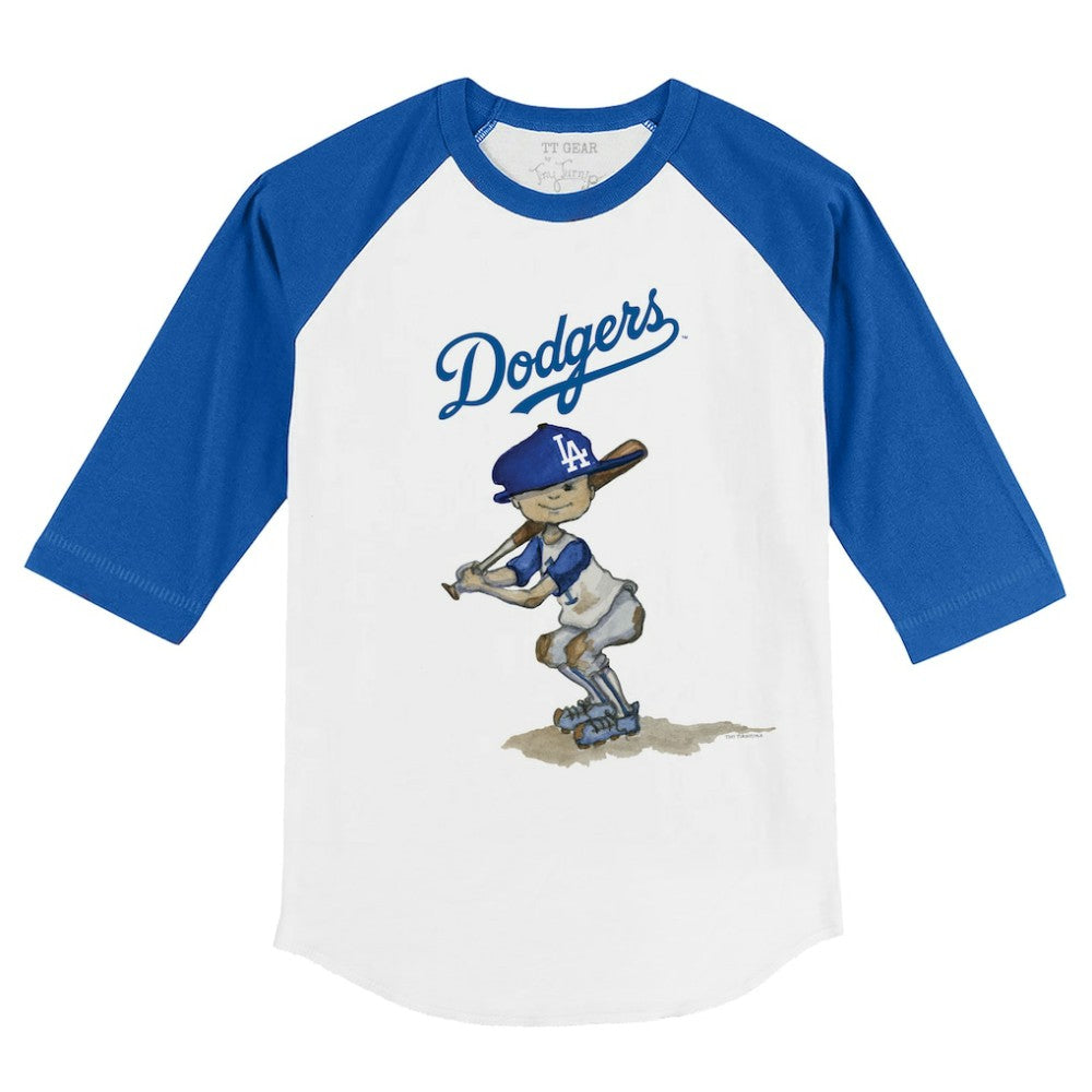 Los Angeles Dodgers Tiny Turnip Youth Slugger 3/4-Sleeve Raglan T-Shirt - White/Royal