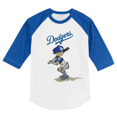 Los Angeles Dodgers Tiny Turnip Youth Slugger 3/4-Sleeve Raglan T-Shirt - White/Royal