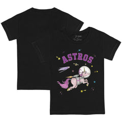 Houston Astros Tiny Turnip Youth Space Unicorn T-Shirt - Black