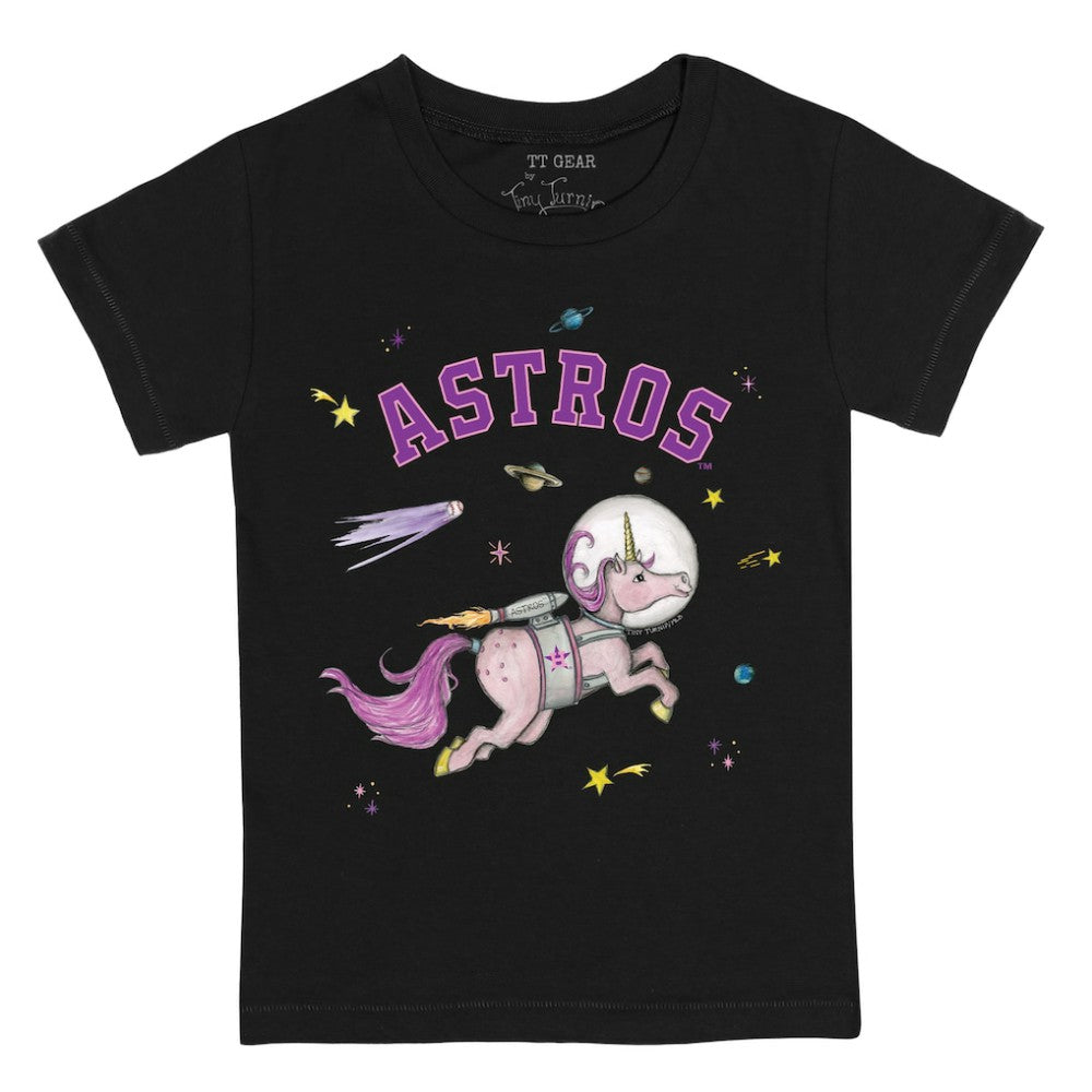 Houston Astros Tiny Turnip Youth Space Unicorn T-Shirt - Black