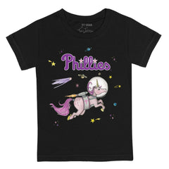 Philadelphia Phillies Tiny Turnip Youth Space Unicorn T-Shirt - Black