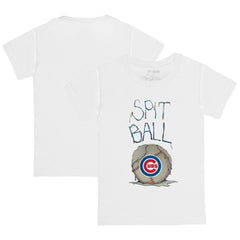 Chicago Cubs Tiny Turnip Youth Spit Ball T-Shirt - White