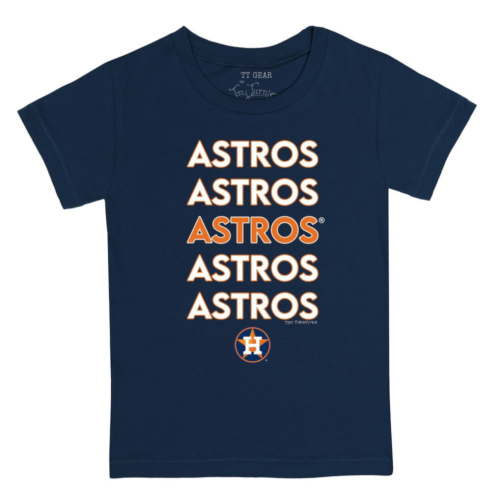 Houston Astros Tiny Turnip Youth Stacked T-Shirt - Navy
