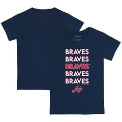 Atlanta Braves Tiny Turnip Youth Stacked T-Shirt - Navy