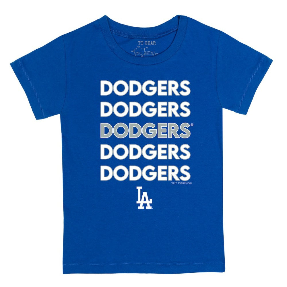 Los Angeles Dodgers Tiny Turnip Youth Stacked T-Shirt - Royal