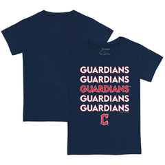 Cleveland Guardians Tiny Turnip Youth Stacked T-Shirt - Navy