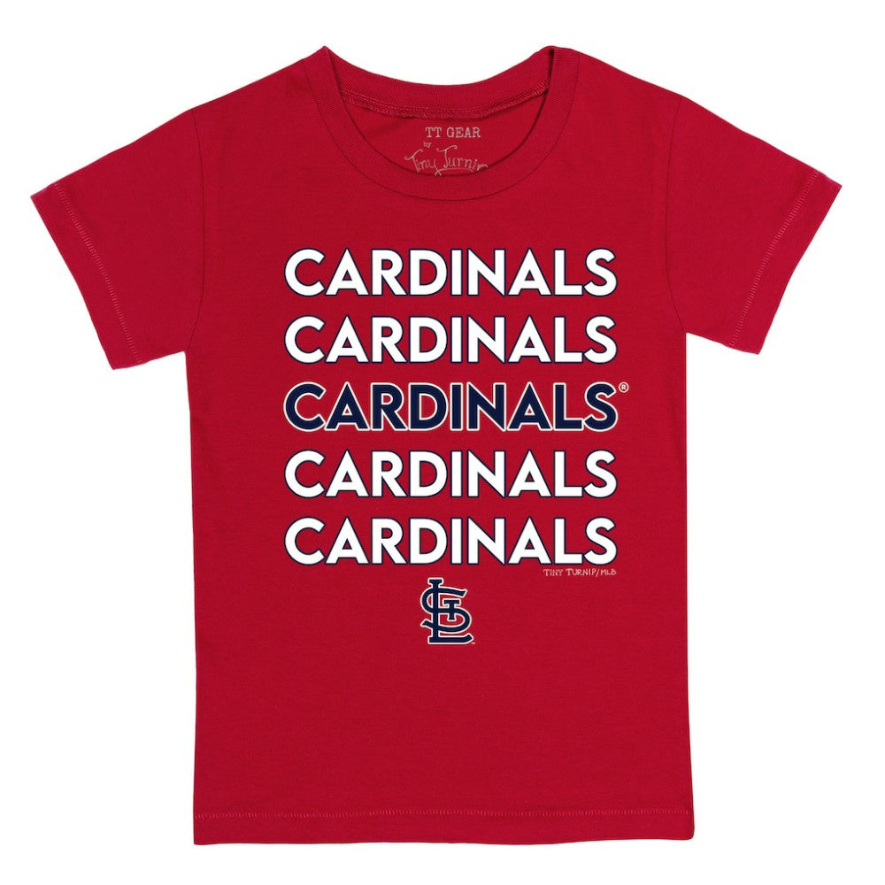 St. Louis Cardinals Tiny Turnip Youth Stacked T-Shirt - Red