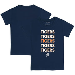 Detroit Tigers Tiny Turnip Youth Stacked T-Shirt - Navy