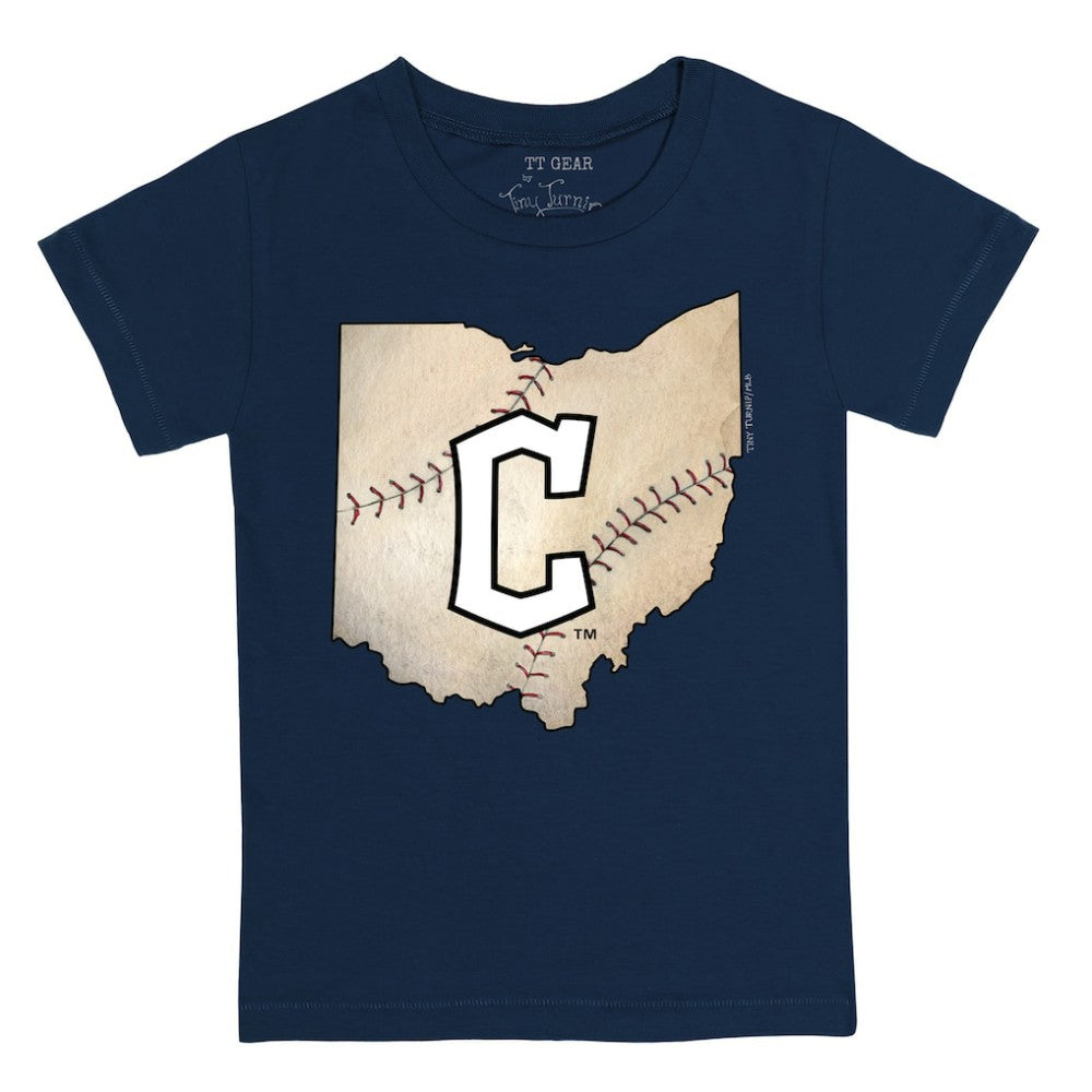 Cleveland Guardians Tiny Turnip Youth State Outline T-Shirt - Navy