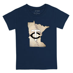 Minnesota Twins Tiny Turnip Youth State Outline T-Shirt - Navy
