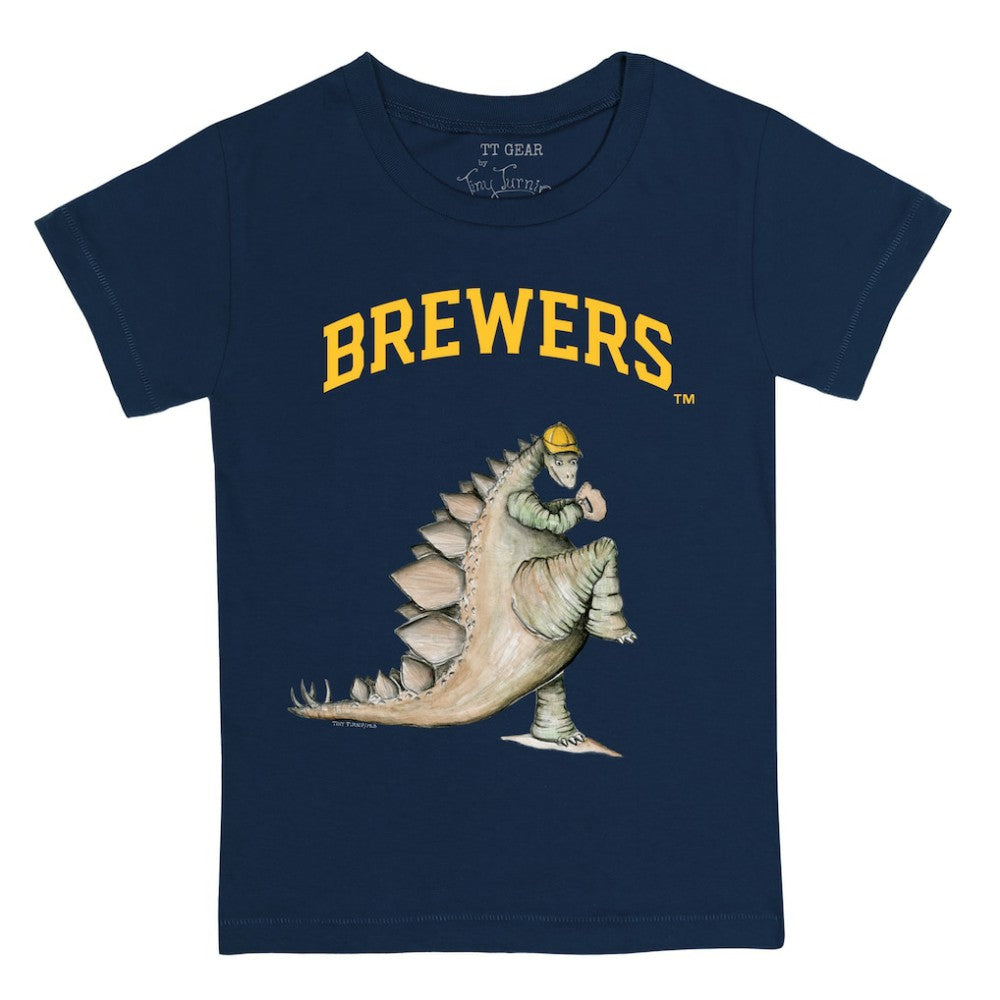 Milwaukee Brewers Tiny Turnip Youth Stega T-Shirt - Navy