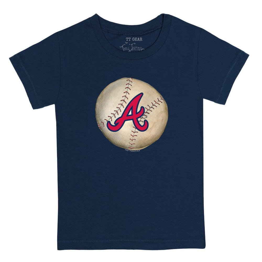 Atlanta Braves Tiny Turnip Youth Stitched Baseball T-Shirt - Navy