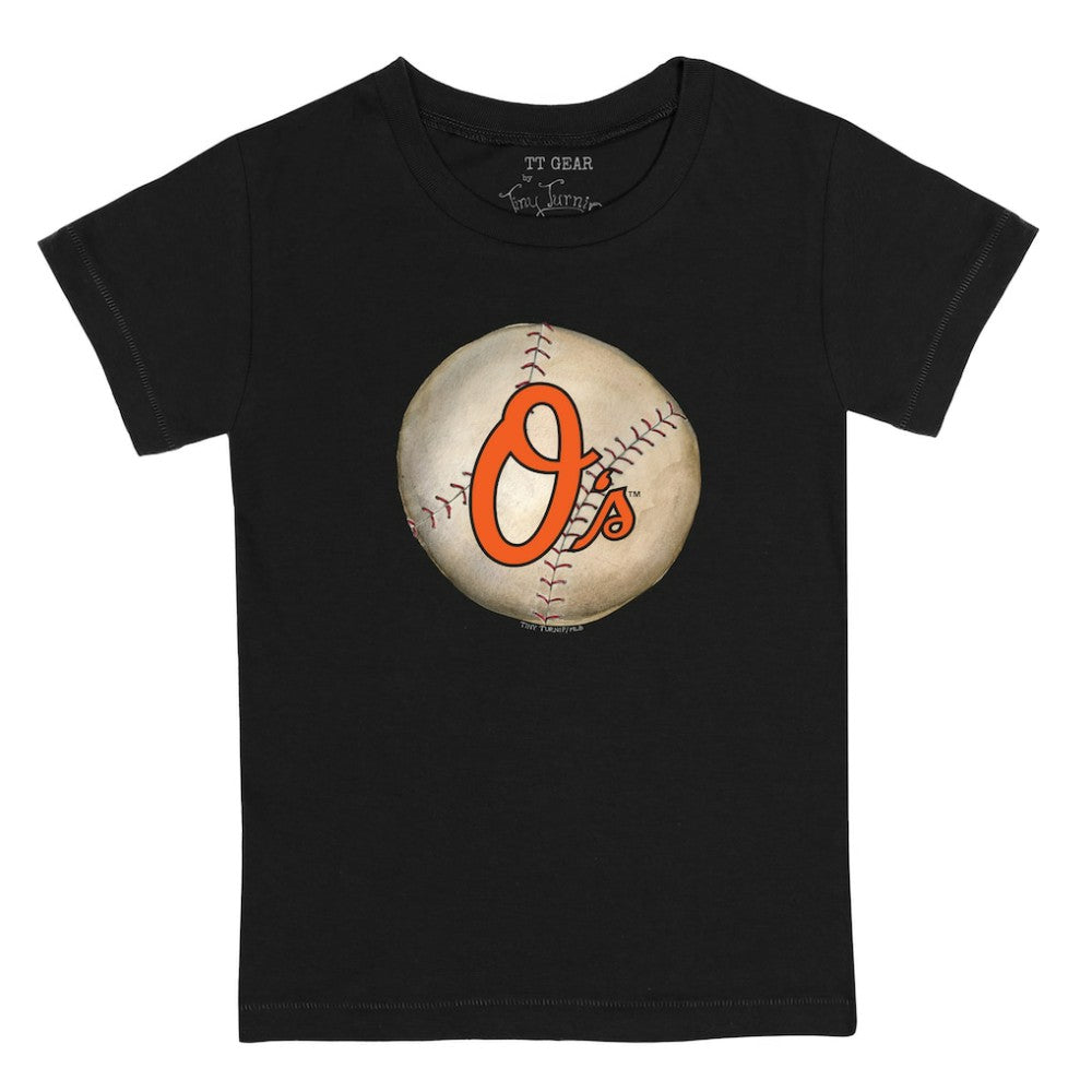 Baltimore Orioles Tiny Turnip Youth Stitched Baseball T-Shirt - Black