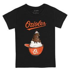 Baltimore Orioles Tiny Turnip Youth Sundae Helmet T-Shirt - Black