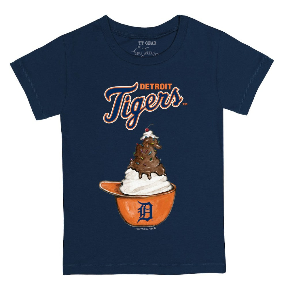 Detroit Tigers Tiny Turnip Youth Sundae Helmet T-Shirt - Navy