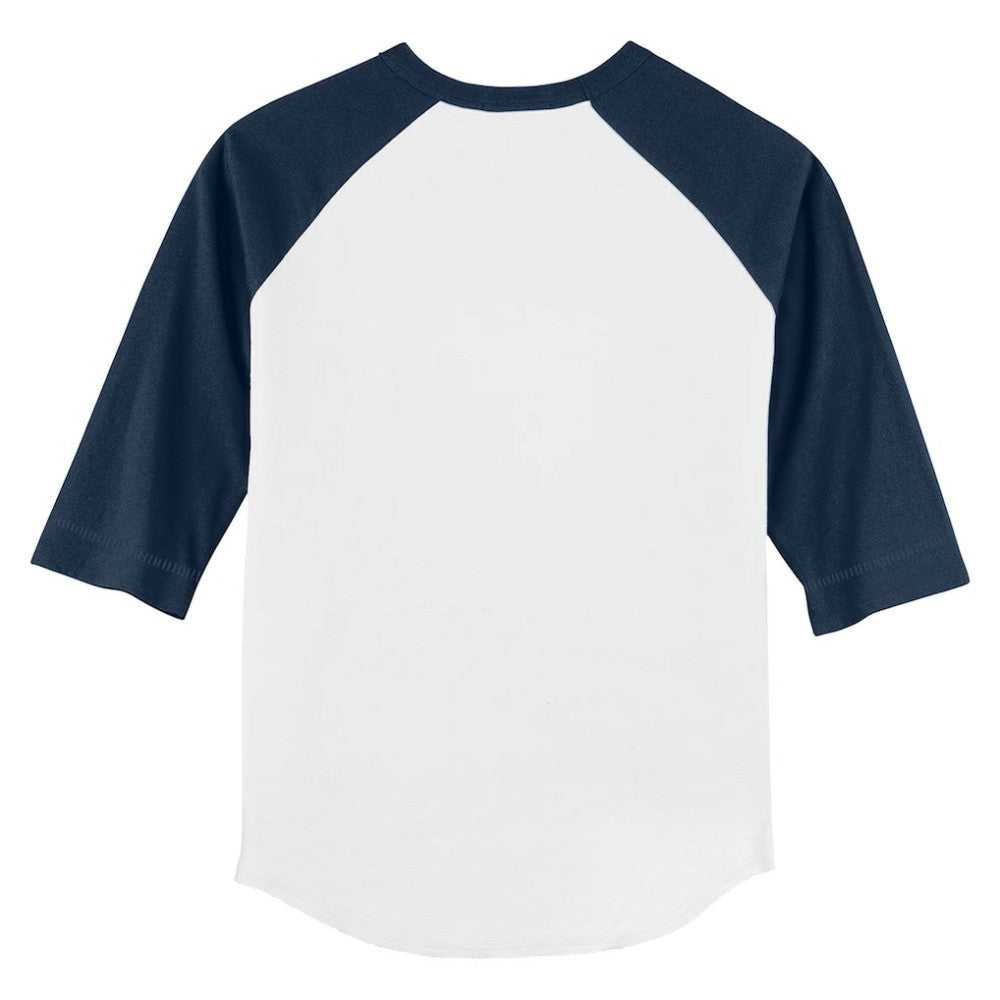 Cleveland Guardians Tiny Turnip Youth Sundae Helmet 3/4-Sleeve Raglan T-Shirt - White/Navy