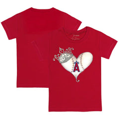 Los Angeles Angels Tiny Turnip Youth Tiara Heart T-Shirt - Red