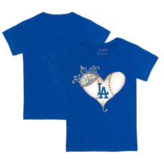 Los Angeles Dodgers Tiny Turnip Youth Tiara Heart T-Shirt - Royal