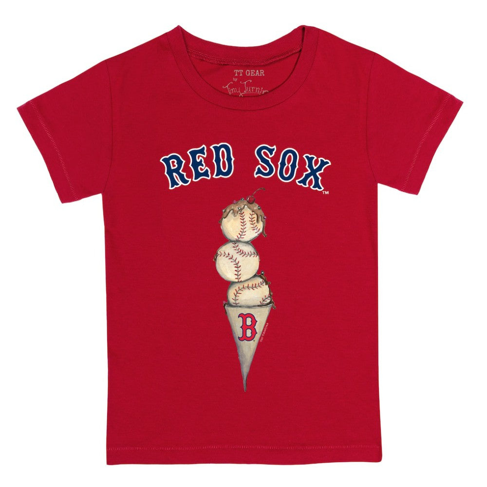 Boston Red Sox Tiny Turnip Youth Triple Scoop T-Shirt - Red