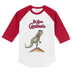 St. Louis Cardinals Tiny Turnip Youth TT Rex 3/4-Sleeve Raglan T-Shirt - White/Red