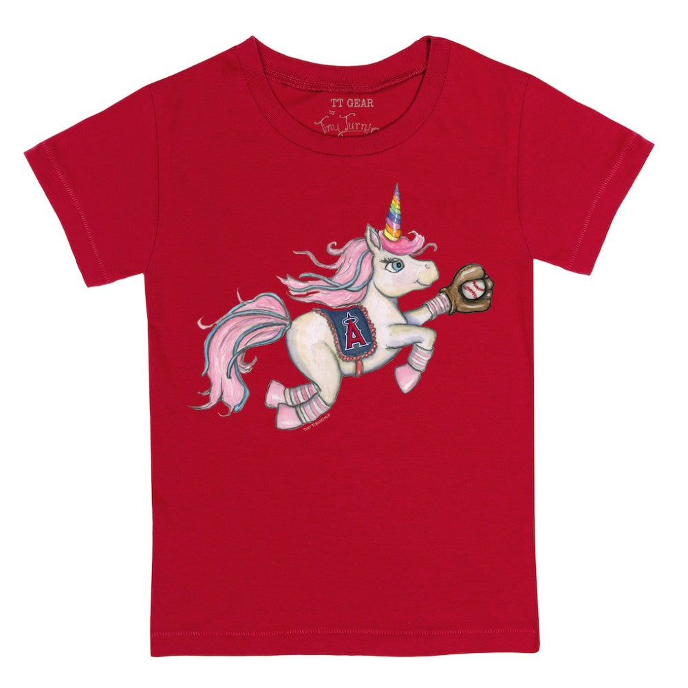 Los Angeles Angels Tiny Turnip Youth Unicorn T-Shirt - Red