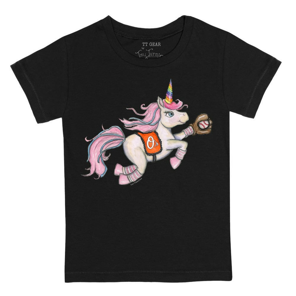Baltimore Orioles Tiny Turnip Youth Unicorn T-Shirt - Black
