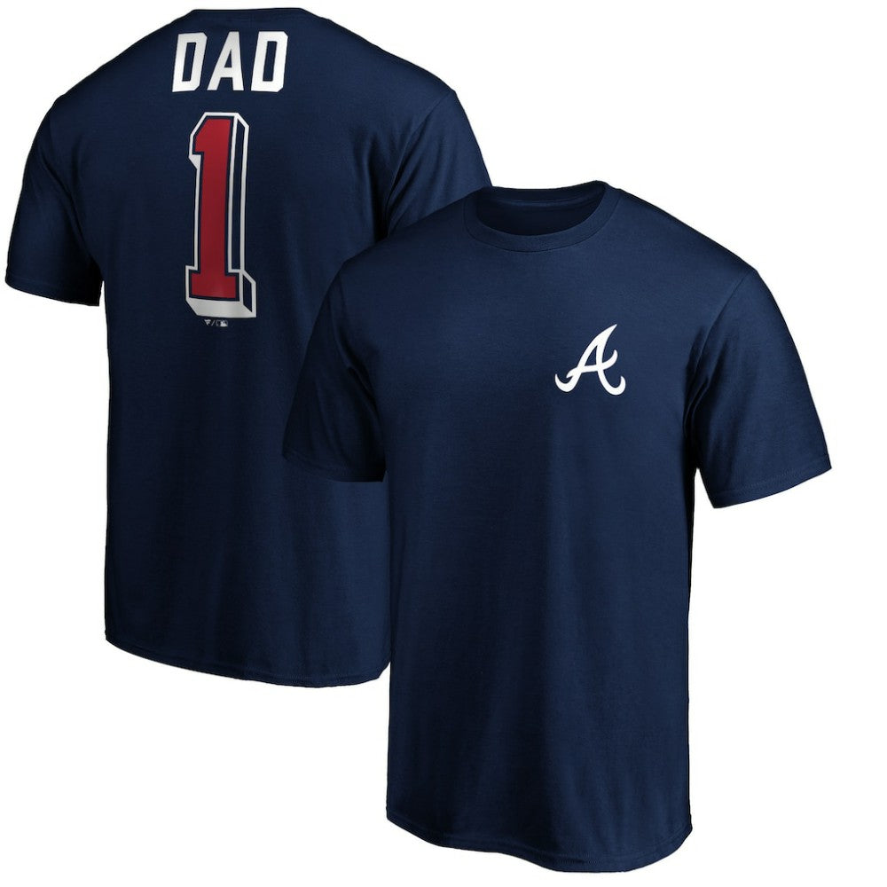 Atlanta Braves Number One Dad T-Shirt - Navy